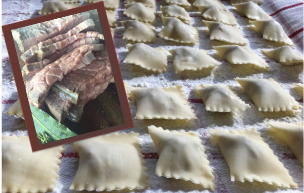 Ravioli with Roast beef filling