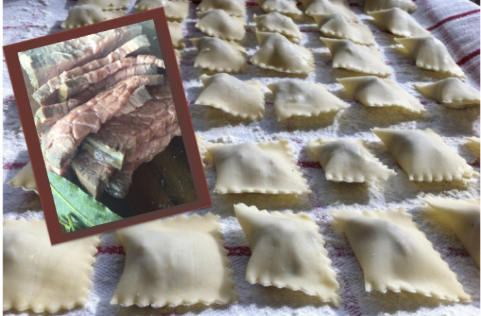 Ravioli with Roast beef filling