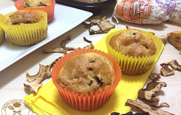 Muffins with Black Truffle Salami and Porcini