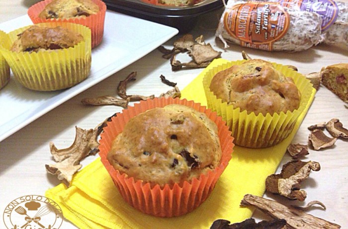 Muffins with Black Truffle Salami and Porcini