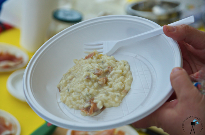 Risotto alle castagne, Crudo di Parma e Castelmagno